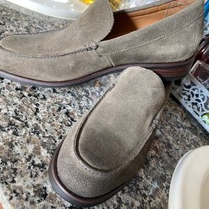 Lucky Brand leather suede grey leather loafers.